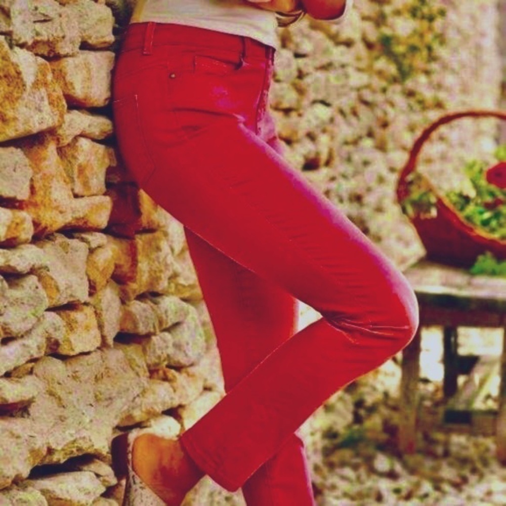 Soft Surroundings Hot Pink Pull On Leggings Jeans Size M/L